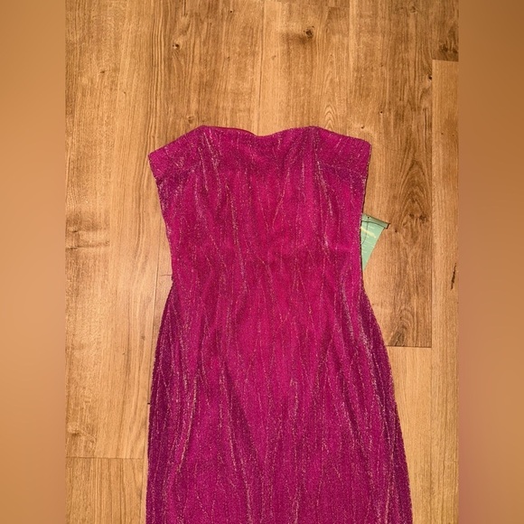 Vintage NWT Jessica McClintock x Gunne Sax Pink Metallic Strapless Gown size 5 - Picture 14 of 15